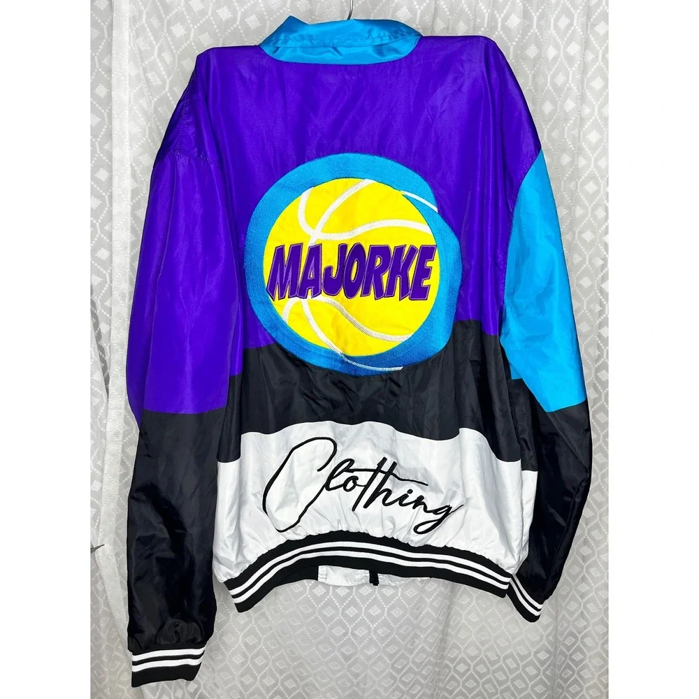 Major Ke Collection Windbreaker Jacket Color Block Full Zip 90s‎ XL